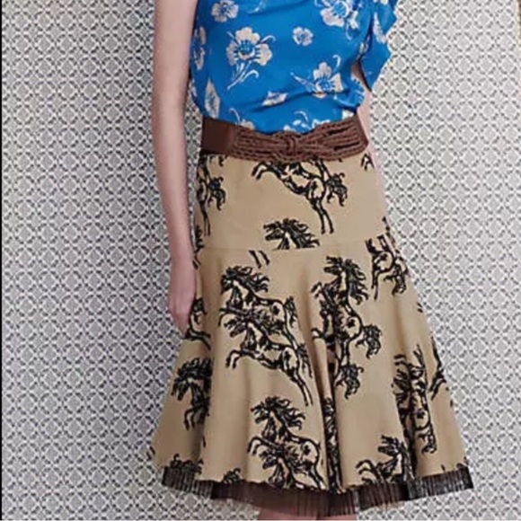 Anthropologie Dresses & Skirts - Anthropologie Odille Galloping Horses Swing Skirt